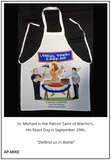 Host/Hostess Apron - St. Michael the Archangel, Patron Saint of Warriors