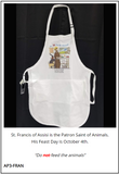 Chef/Baker Apron - St. Francis of Assisi, Patron Saint of Animals