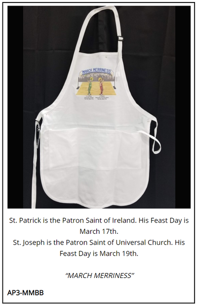 Chef/Baker Apron - "March Merriness" - St. Patrick & St. Joseph
