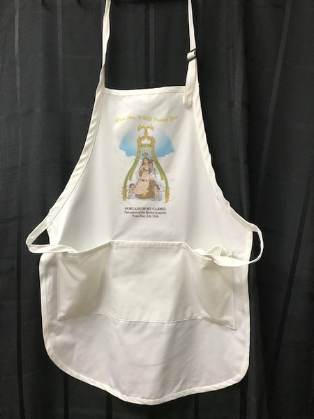 Chef/Baker Apron - Our Lady of Mt. Carmel, Patroness of the Brown Scapular