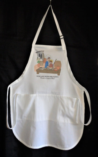 Chef/Baker Apron - Our Lady (Mother Mary) with Child Jesus, World's Greatest Mom