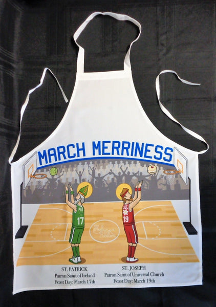 Apron, March Madness, St Patrick Ireland March 17, St Joseph Italy March 19 