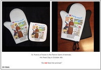 Oven Mitt/Pot Holder Set - St. Francis of Assisi, Patron Saint of Animals