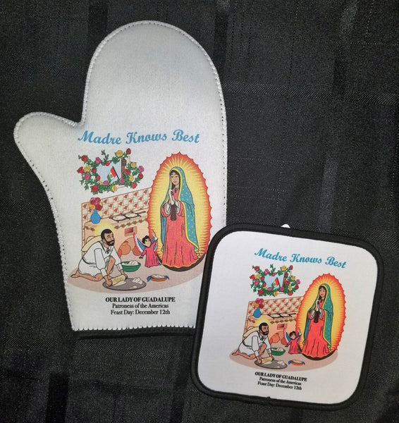 Oven Mitt/Pot Holder Set - Our Lady of Guadalupe, Patroness of the Americas