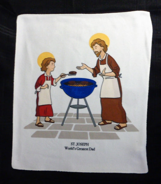 Kitchen Towel - St. Joseph with Young Jesus, World's Greatest Dad