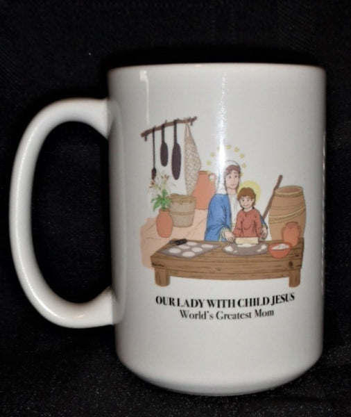 Mug - Our Lady (Mother Mary) with Child Jesus, World's Greatest Mom