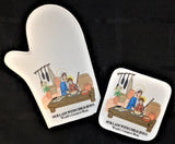 Oven Mitt/Pot Holder Set - Our Lady (Mother Mary) with Child Jesus, World's Greatest Mom